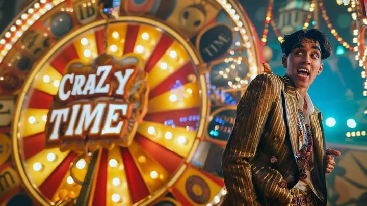 VIBROBET Crazy Time UK colourful game moment capturing fast-paced interactive segments VIBROBET Crazy Time UK colourful game moment